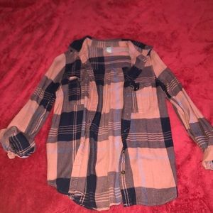Plaid flannel button up